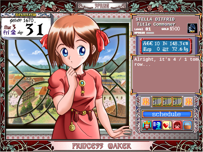 Princess Maker Collection Princess Maker 1 gameplay